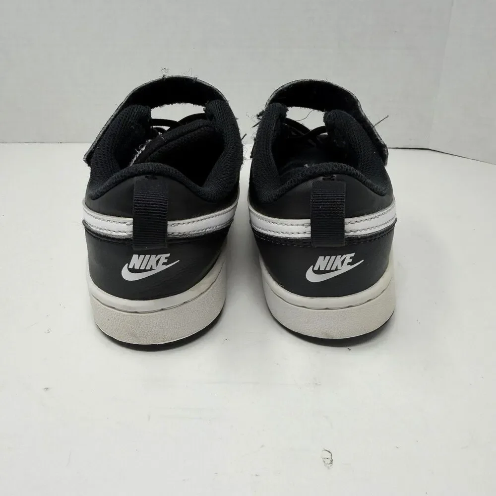 NIKE Court Borough Low 2 BQ551-002 Boy’s 2Y Black White Shoes Sneakers Low Top